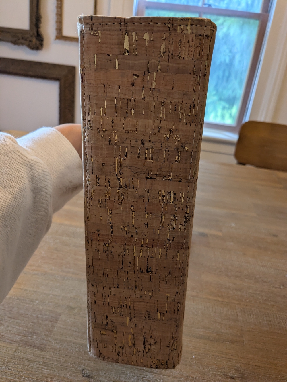 Cork Bamboo-Handle Tote Bag in Natural Brown - Picture 6 of 12